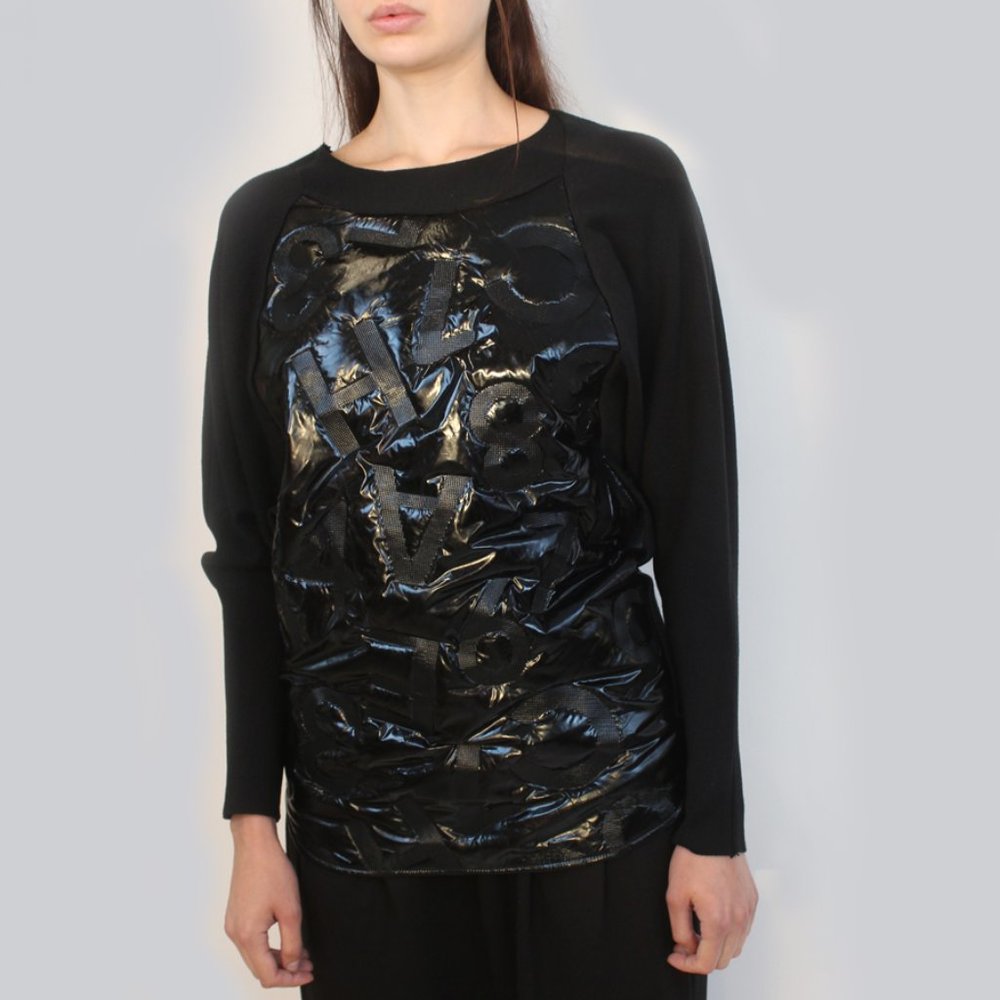 Mixed Fabric Sweater SW-8901